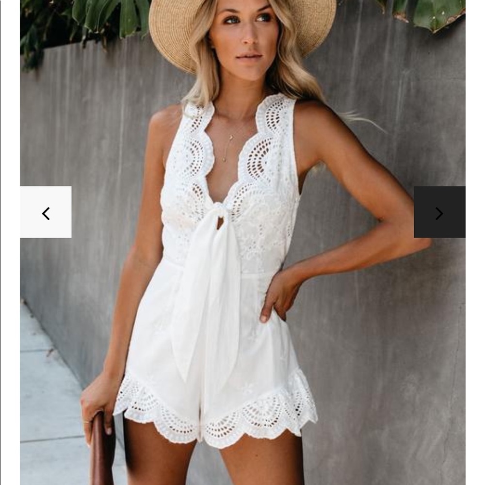 Vicidolls Darla Cotton Eyelet Tie Romper